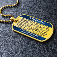 Dog Tag for Grandson – Inspirational Jewelry Gift with Heartfelt Message