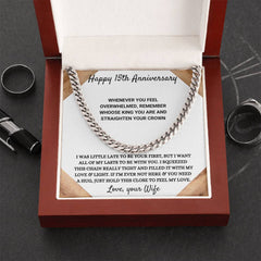 15 Year Anniversary Necklace for Him, Elegant Gift to Celebrate Love and Cherished Memories, Thoughtful Keepsake for Milestone Moments