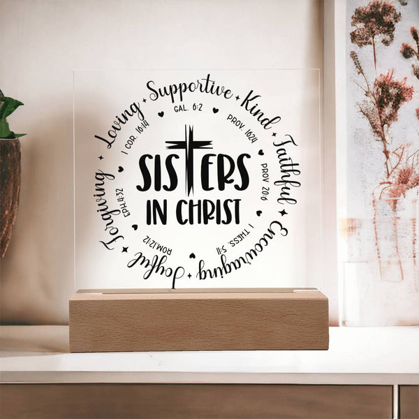 Sisters in Christ - Surrounded by Scriptures Plaque