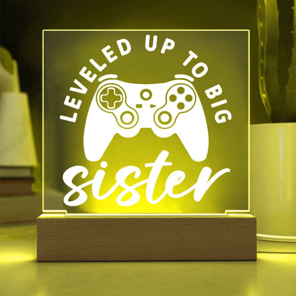Leveled Up to Big Sister – Gamer Girl Edition Plaque