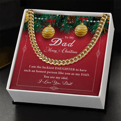 To My Dad – My Idol, My Hero Cuban Link Chain