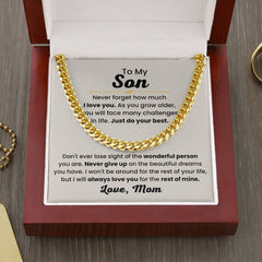 To My Son – 'Never Forget' Necklace from Mom