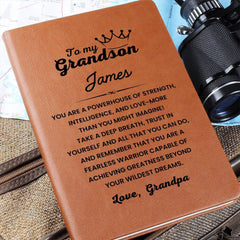 To My Grandson – Personalized Journal of Strength and Greatness from Grandpa