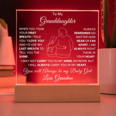 Gifts for Granddaughter, Square Acrylic Plaque, Loving Keepsake
