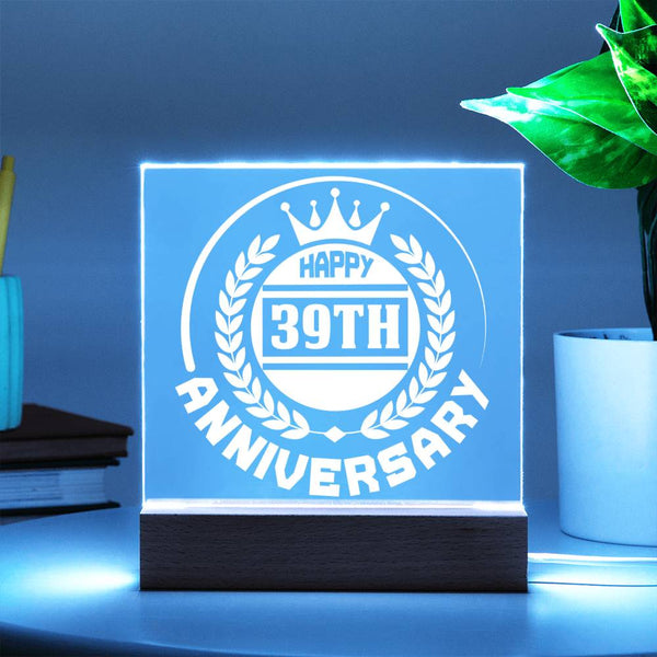 Regal 39th Anniversary Crown Design Acrylic Plaque