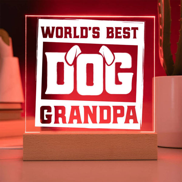 World's Best Dog Grandpa - Bold LED Sign