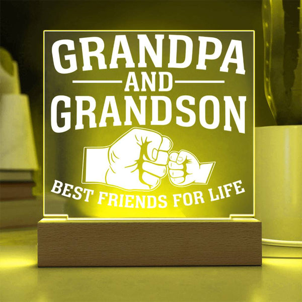Grandpa and Grandson - Best Friends for Life LED Plaque