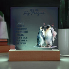 Gifts for Girlfriend, Penguin Acrylic Lamp, Romantic Gift For Girlfriend, Cute Couple Keepsake, You Are My Penguin