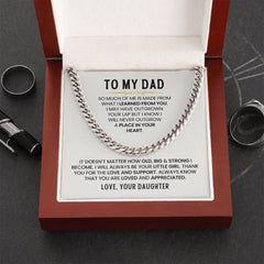 Father to Daughter Necklace, Loving Gift Jewelry with Message Card, Keepsake for Special Moments