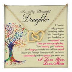 To My Daughter - See Yourself Through My Eyes, Love Mom Necklace Gift