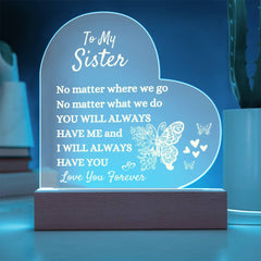 Big Sister Heart Lamp Gift, Custom LED Night Light, Thoughtful Sister Gift, Forever Love Keepsake