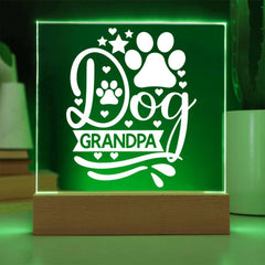 Dog Grandpa - Paw Print LED Plaque