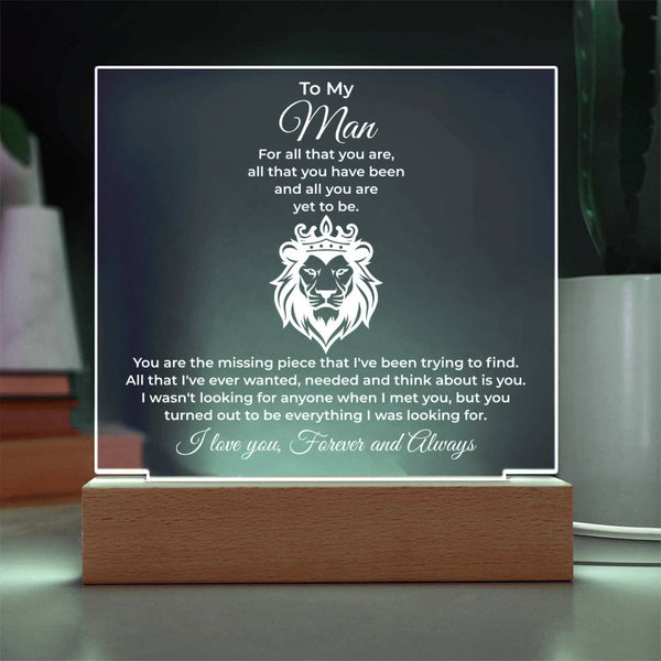 To My Man – You Complete Every Part of Me Plaque