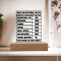 Niece Nutritional Facts – 100% Awesome Plaque
