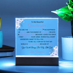 To My Beautiful Granddaughter Acrylic Plaque, Beautiful Gift of Love, Special Keepsake to Treasure