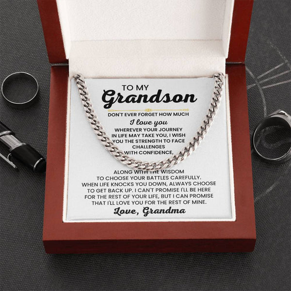 Grandson Cuban Link Chain – Meaningful Gift from Grandpa or Grandma