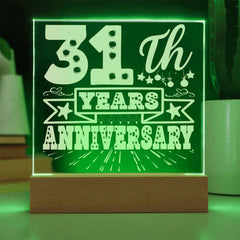 Vibrant 31st Anniversary Light Plaque