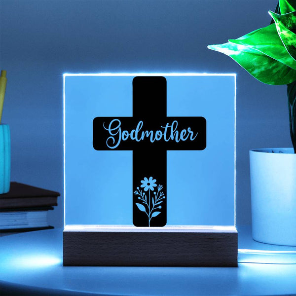 Godmother Cross – Faithful, Loving, Cherished Plaque