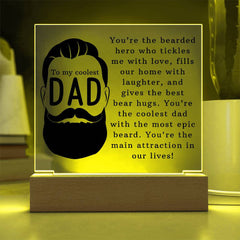 Personalized Acrylic Plaque for Dad – Coolest Dad with Epic Beard