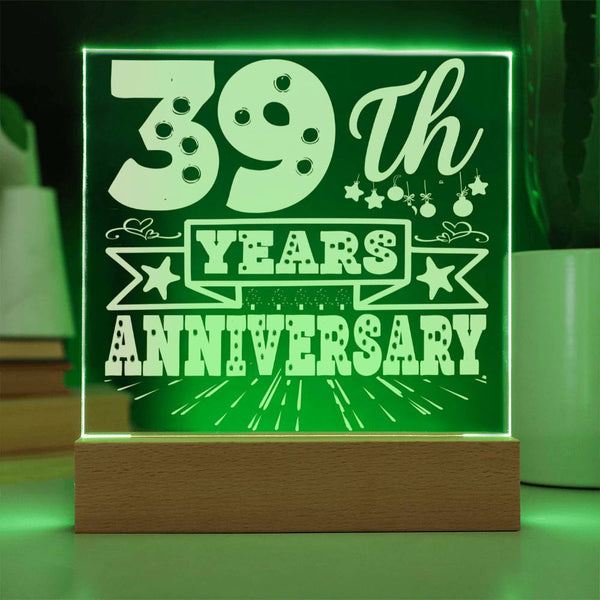 Retro Bold 39th Anniversary Plaque