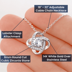 Special Necklace Gift for Granddaughter, Elegant Jewelry, Sentimental Keepsake, Love Knot Necklace