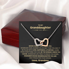 Jewelry for Granddaughter, Elegant Necklace, Sentimental Gift, Interlocking Hearts Necklace