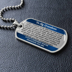 Dog Tag for Grandson – Inspirational Jewelry Gift with Heartfelt Message