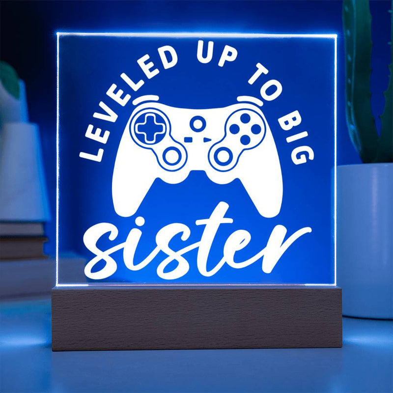 Leveled Up to Big Sister – Gamer Girl Edition Plaque