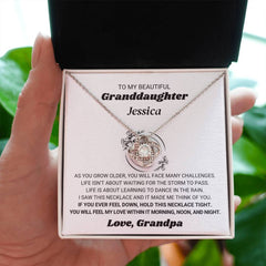Graceful Heart Necklace for Granddaughter, Jewelry Keepsake of Love and Care, Love Knot Necklace