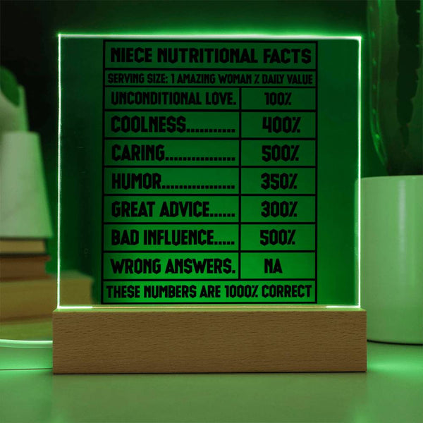 Niece Nutritional Facts – 100% Awesome Plaque