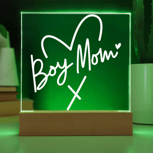 Boy Mom – Heart & Signature Style Plaque