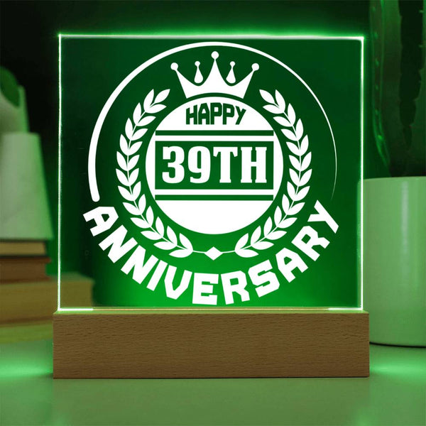 Regal 39th Anniversary Crown Design Acrylic Plaque