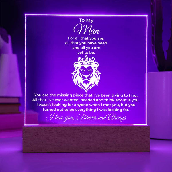 To My Man – You Complete Every Part of Me Plaque