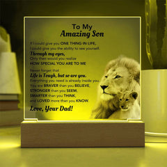 Personalized Acrylic Plaque for Son – Inspirational Gift from Dad