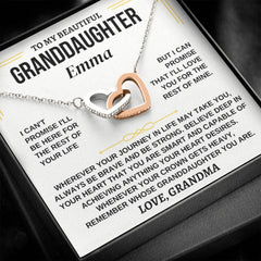 Necklace Gift for Granddaughter, Interlocking Hearts Necklace
