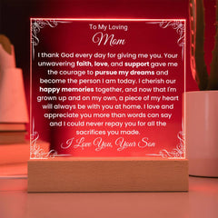 Gift For Mom, Loving Gift For Mom From Son, Gift With Special Message, Meaningful Gift For Mother