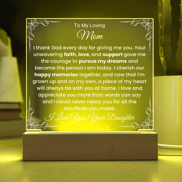 I Thank God – From Daughter to Mom Plaque