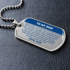 Dog Tag for Son – Heartfelt Gift with Inspirational Message from Dad