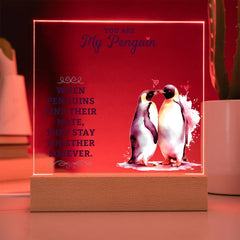 Gifts for Girlfriend, Penguin Acrylic Lamp, Romantic Gift For Girlfriend, Cute Couple Keepsake, You Are My Penguin