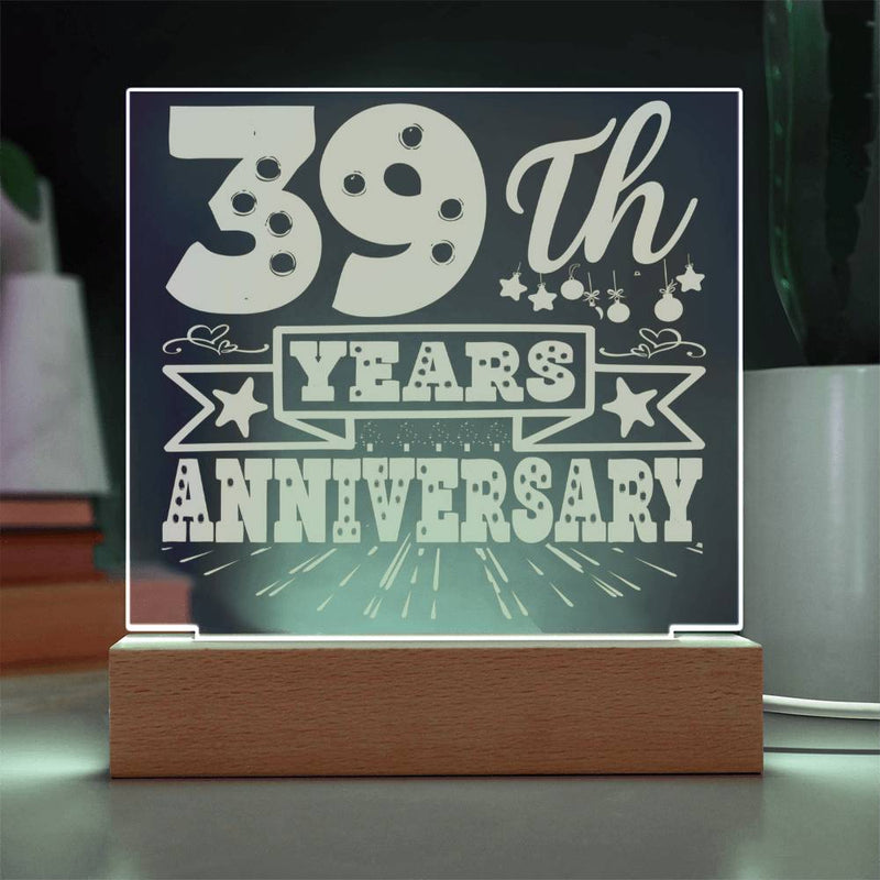Retro Bold 39th Anniversary Plaque