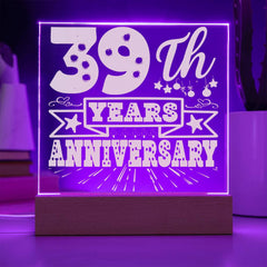 Retro Bold 39th Anniversary Plaque