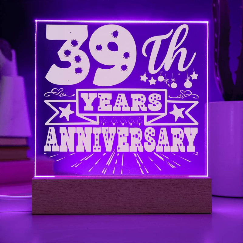 Retro Bold 39th Anniversary Plaque