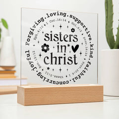 Sisters in Christ - Flower Design with Scriptures Plaque