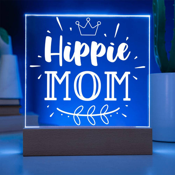 Hippie Mom – Crowned with Peace & Love Plaque
