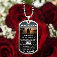 Dog Tag for Grandson – Supportive Gift from Grandparents to Encourage and Guide