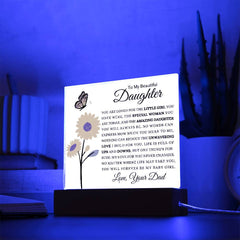 To My Daughter - Inspirational Acrylic Plaque with Heartfelt Message from Dad