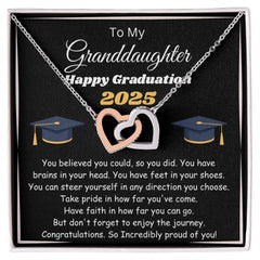 Happy Graduation Gift for Granddaughter – Interlocking Hearts Necklace