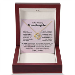 To My Beautiful Granddaughter, Graceful Sparkle Necklace for Granddaughter, Elegant Jewelry Keepsake, Love Knot Necklace