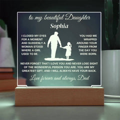 Gift For Daughter, Gift From Dad to Daughter, Personalized Acrylic Gift for Daughter, Meaningful Gift