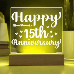 Sweet 15th Anniversary Heart Arrow Plaque